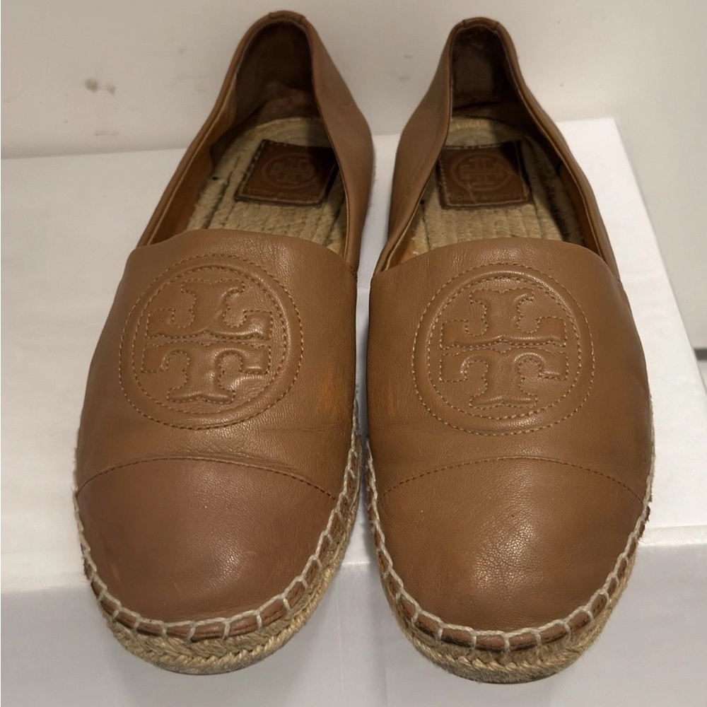 Tory Burch Brown Leather Espadrilles